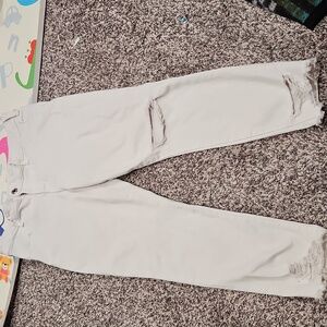 American Eagle Outfitters Cream Stretch Jeans Jegging Crop.